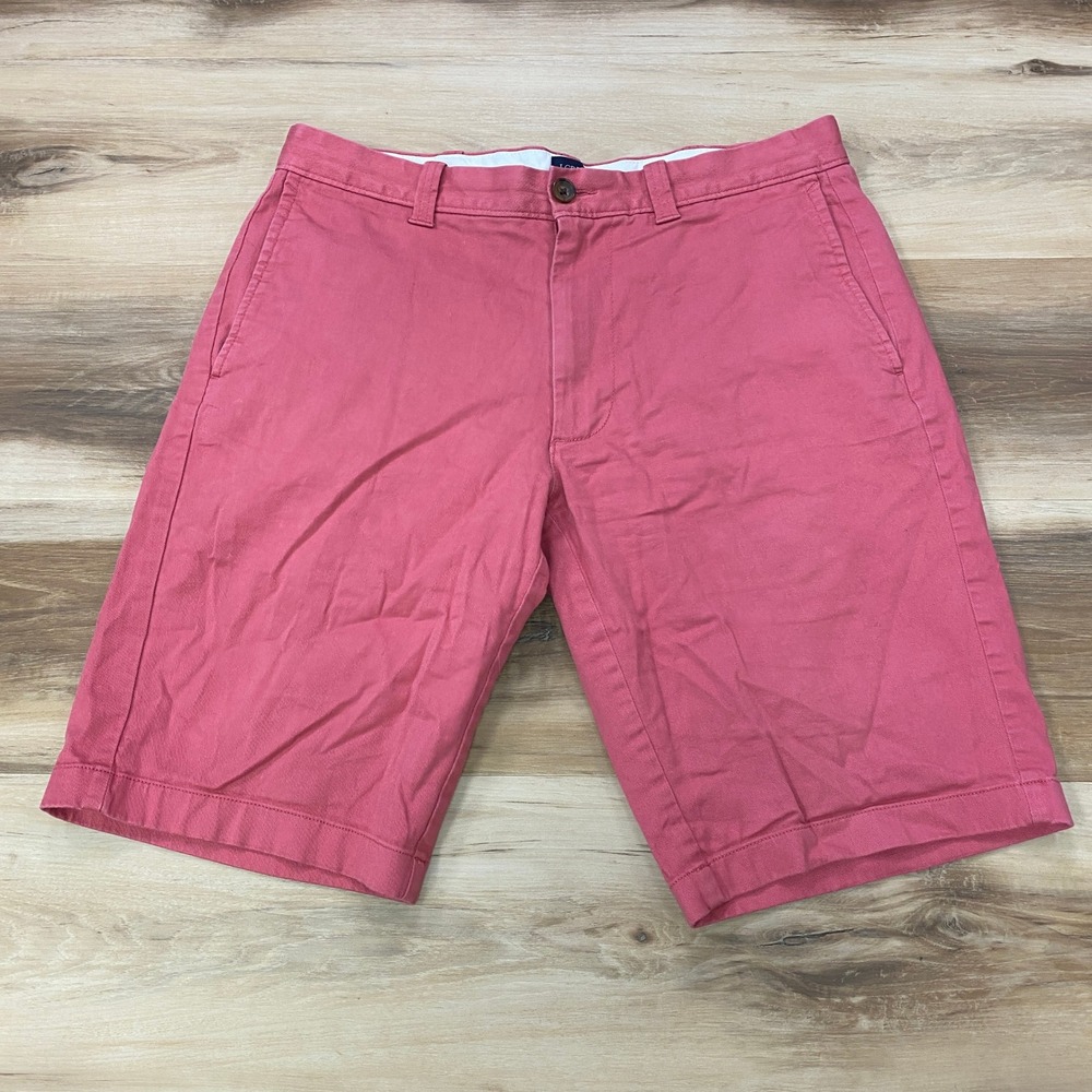 J.Crew Chino Shorts 31 Mens 11 Inch Inseam Stretch Cotton Twill Pink Rose